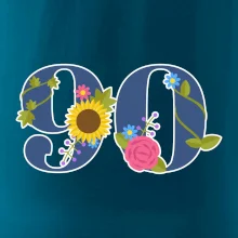 Kvetinové číslo kreslené - 90