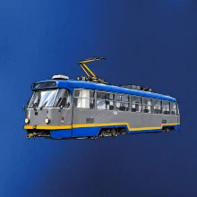 T3R SLF modrošedá kresba fixem