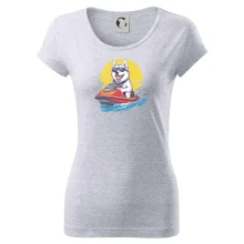 Husky na vodnom skútri