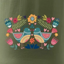 Folklór - dva farebné vtáčiky