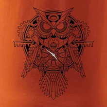 Steampunk sova čiernobiela