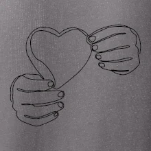 Ruka držiaca srdce jedným ťahom