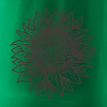 Slnečnica kreslená čiernobiela