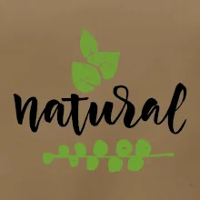 Natural - nápis v listoch