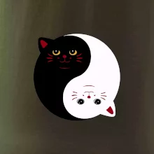 Mačky jin jang farebné