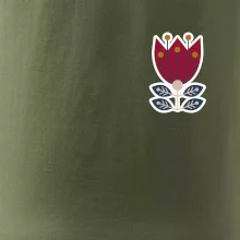 Folklór na prsníku kvetina štvorlistá