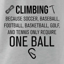 Climbing beacause one ball