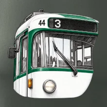 Detail čela T3R SLF tečkovaná perokresba