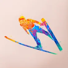 Skokan na lyžiach splash