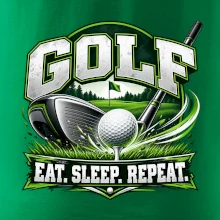 Golfová palica s loptičkou eat sleep repeat