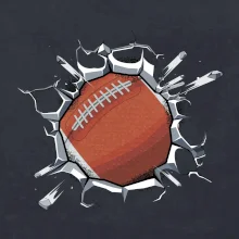 Americký futbal lopta v triku