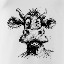 Čiernobiela karikatúra svetlá krava hlava Čiernobiela karikatúra svetlá krava hlava