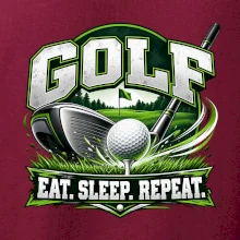 Golfová palica s loptičkou eat sleep repeat
