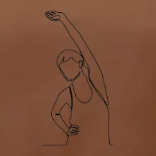 Preťahujúca sa žena jedným ťahom