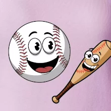 Parové tričko - baseballová raketa a loptička