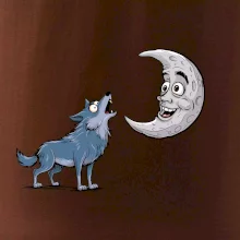 Parové tričko - Vlk a mesiac