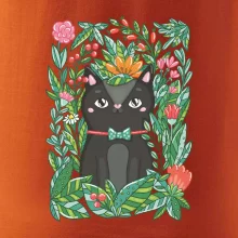 Mačka s kvetmi maľované