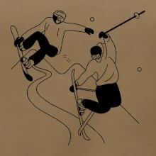 Lyžovanie - kreslené obrázok