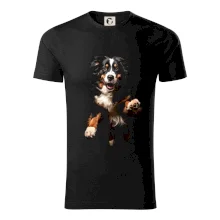 Bernský salašnícky pes skakajúci čierna fotka Bernský salašnícky pes skakajúci čierna fotka