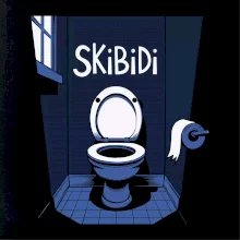 Skibidi modrá toaleta
