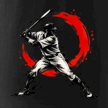Baseballový pálkař japonská tušová malba