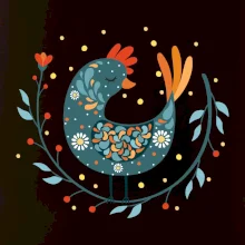 Folklór - sliepky s margarétkami