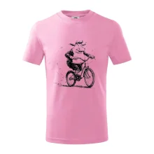 Tučná krava na bicykli