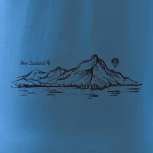 Nový Zéland nápis a hory Aoraki - Mount Cook