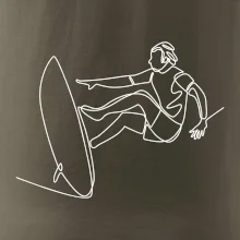 Surfer na vlne jedným ťahom