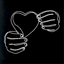 Ruka držiaca srdce jedným ťahom Ruka držiaca srdce jedným ťahom