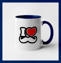 i love mustache - obrys