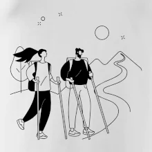 Kreslený pár na výlete