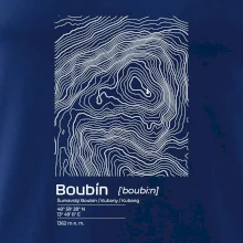 Boubín - vrstevnice v obdĺžniku