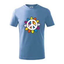 Peace symbol s kreslenou kvetinou