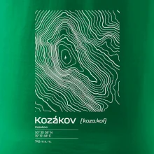 Kozákov - vrstevnice v obdĺžniku
