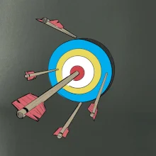 Šípy vo farebnom terči Šípy vo farebnom terči