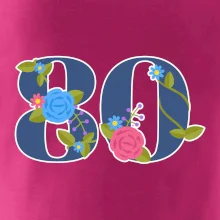 Kvetinové číslo kreslené - 80