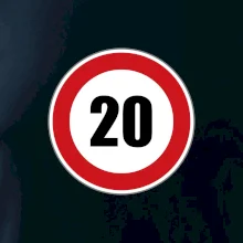 Dopravná značka - obmedzenie rýchlosti 20 Dopravná značka - obmedzenie rýchlosti 20