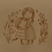 Matka a dcéra v objatí