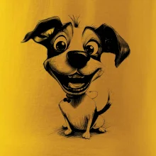 Čiernobiela karikatúra Jack Russell teriér