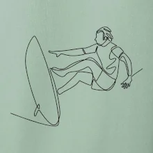 Surfer na vlne jedným ťahom Surfer na vlne jedným ťahom