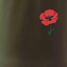 Vlčí mak kreslený na prsníku