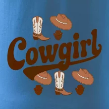 Cowgirl nápis a oblečenie Cowgirl nápis a oblečenie