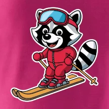 Mýval na lyžiach - kreslený