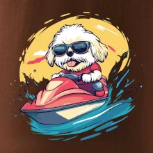 Lhasa Apso na vodnom skútri