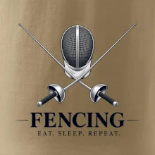 Šermířská maska se zkříženými kordy eat sleep repeat