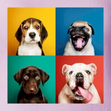 Psi šteňatá koláž