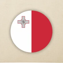 Vlajka Malta guľatá na prsník