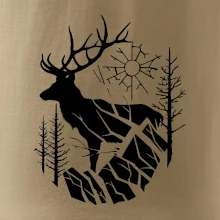 Jeleň v lese krivky