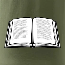 Kniha čiernobiela otvorená s textom